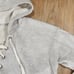 American Eagle Aerie Gray Hooded Lace Up Vneck Cropped Sweatshirt Medium