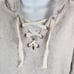 American Eagle Aerie Gray Hooded Lace Up Vneck Cropped Sweatshirt Medium