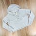 American Eagle Aerie Gray Hooded Lace Up Vneck Cropped Sweatshirt Medium