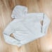 American Eagle Aerie Gray Hooded Lace Up Vneck Cropped Sweatshirt Medium
