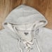 American Eagle Aerie Gray Hooded Lace Up Vneck Cropped Sweatshirt Medium