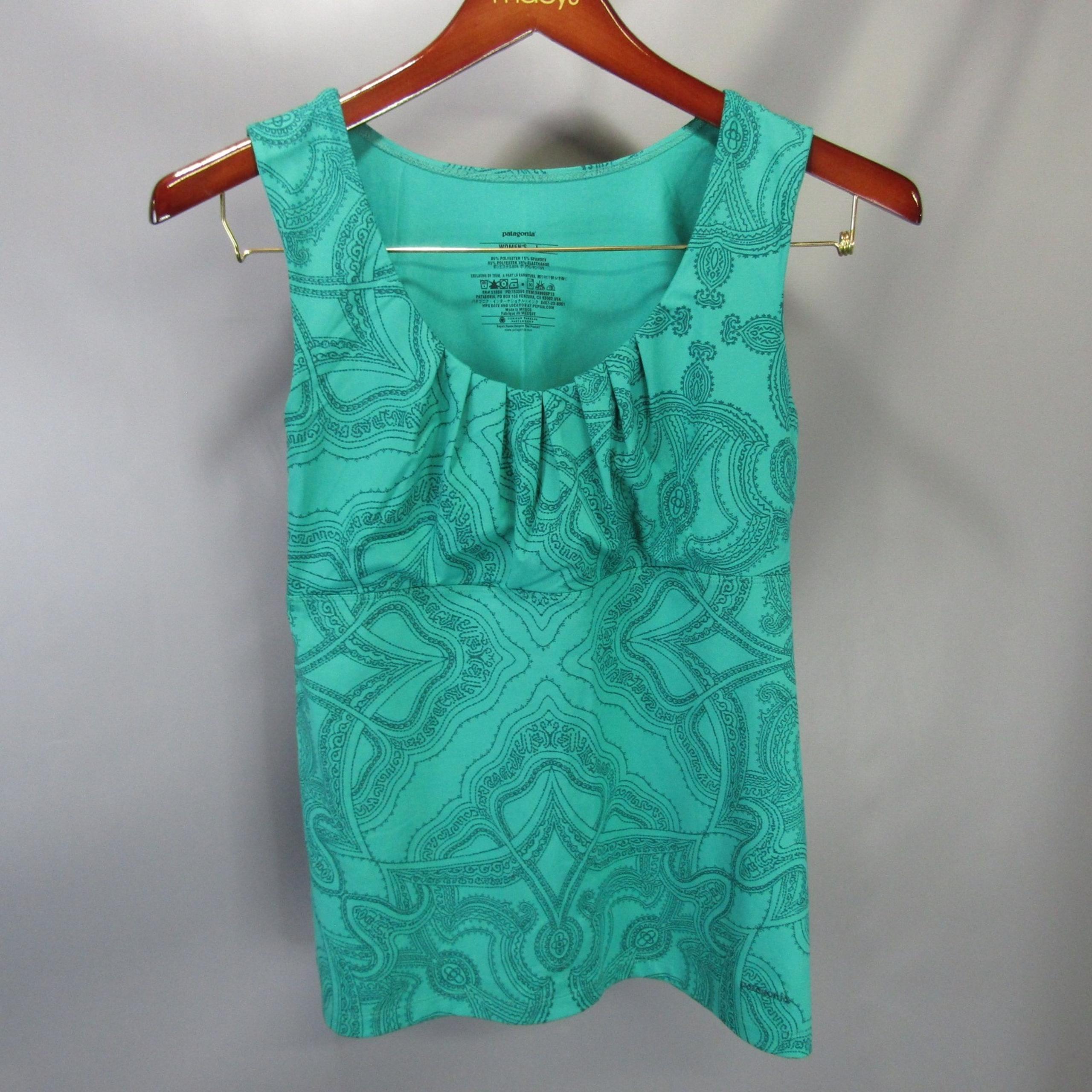 Patagonia Tank Top Sleeveless Paisley Print Athletic Activewear Women's Large