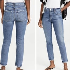 Agolde jeans Toni mid rise straight size 32 light wash organic cotton lyocell
