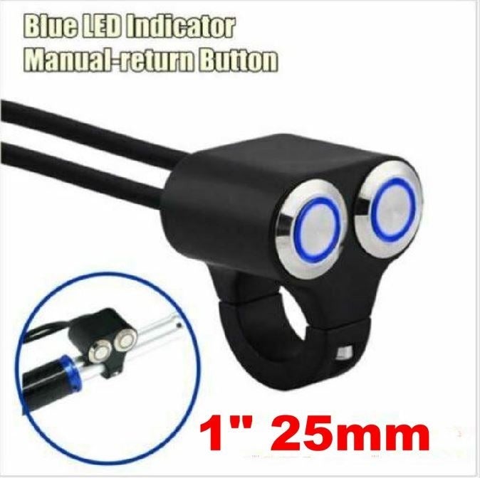 1 (25MM) 10A Dual Switch Blue LED