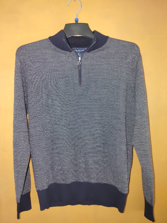 PETER MILLAR Men's Long Sleeves 1/4 Zip Knit Polo Sweater Size M Pre-owned