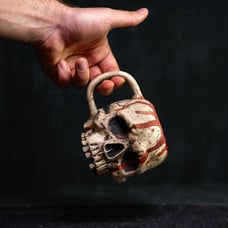 Horror Skull Mug, Goth Gift, Handmade Unique gift, Gothic Mug, original dark art