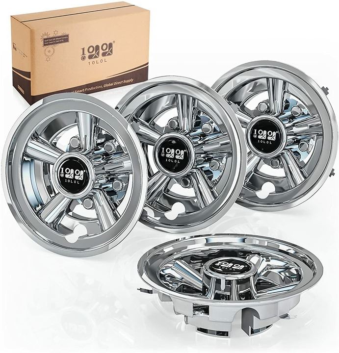 NEW Chrome Golf Cart Wheel Hubcap Covers 8 inch