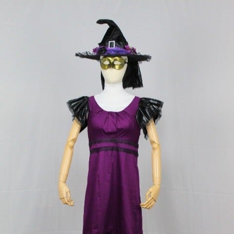 Plus size Halloween Witch Costume for Adult Woman/Teacher/Secretary, Witch Hat