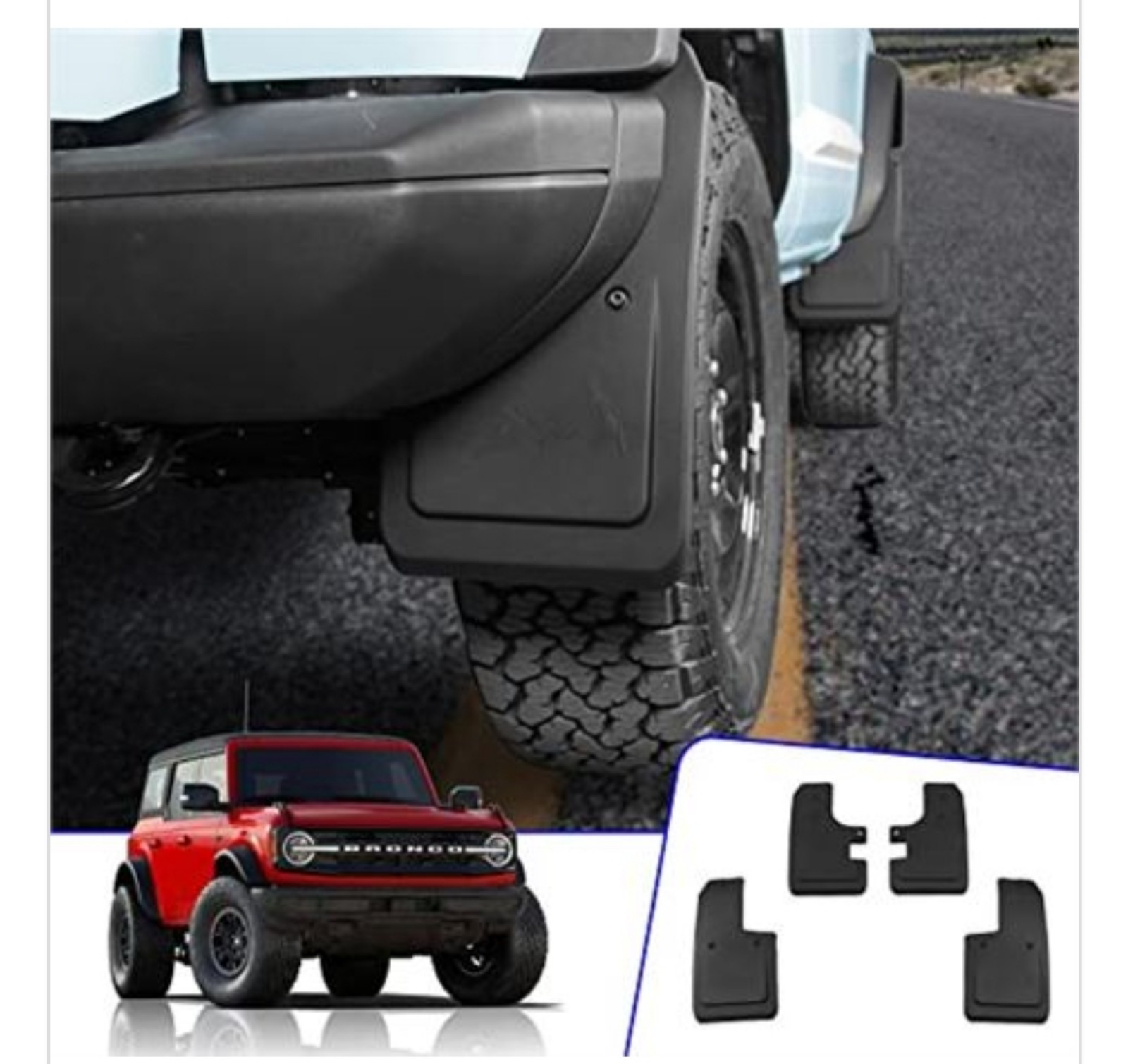 Rongtaod Fit 2021 2022 2023 Ford Bronco Mud Flaps 2 Door 4 Door