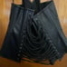 Black Leather metal ribbed corset