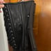 Black Leather metal ribbed corset