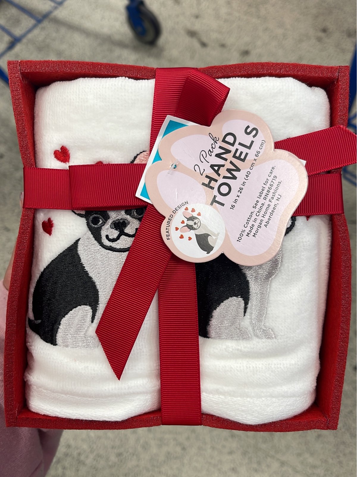 Valentine’s Day Frenchie French Bulldog Hand Towels Set