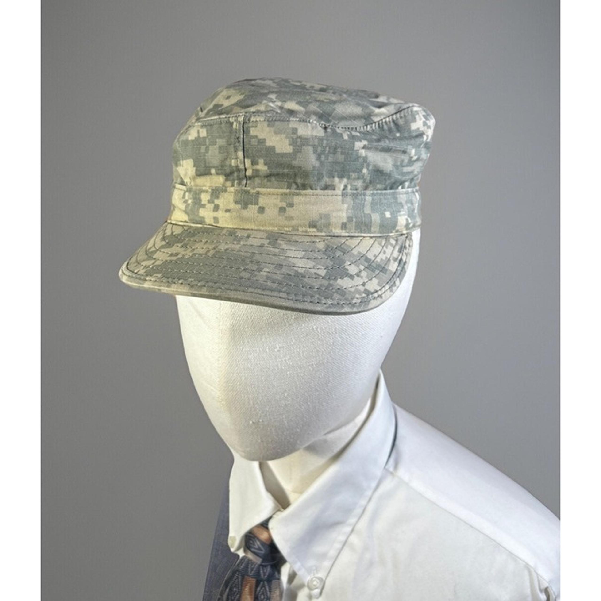 Cap US Army Hat Fitted 7 1/8 Green Digital Camouflage Patrol Mens Cotton Blend