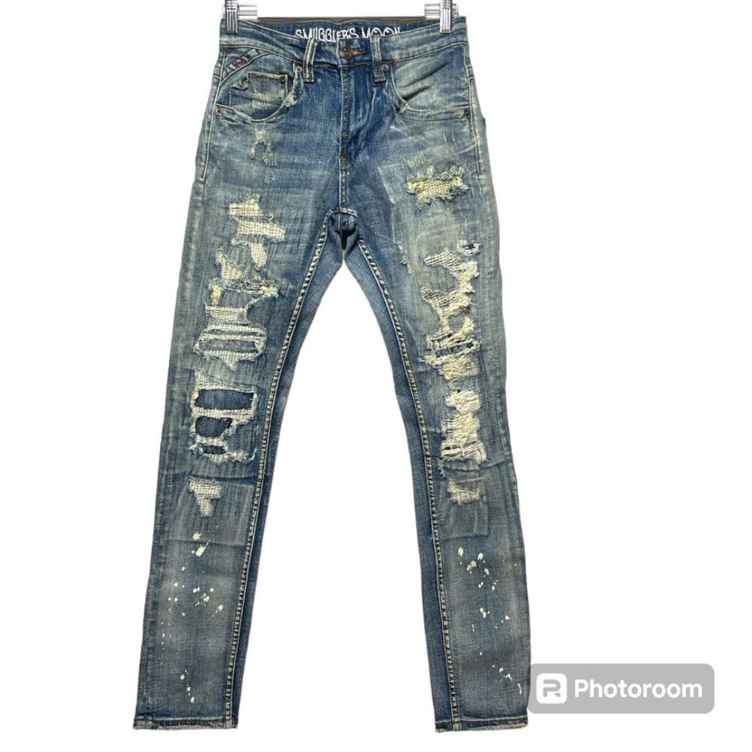 Smugglers Moon Distressed Paint Splatter Men's Skinny Jeans Size 28/31