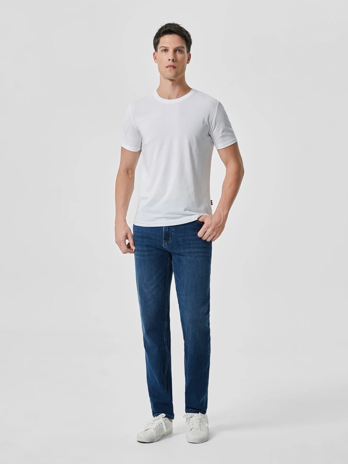 H&M NWT! Men'S Blue Solid Skinny Jeans In Cotton Denim Stretch Size 38