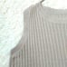 Spick & Span Knit Vest, Sleeveless, Ribbed, Side Slit, Beige