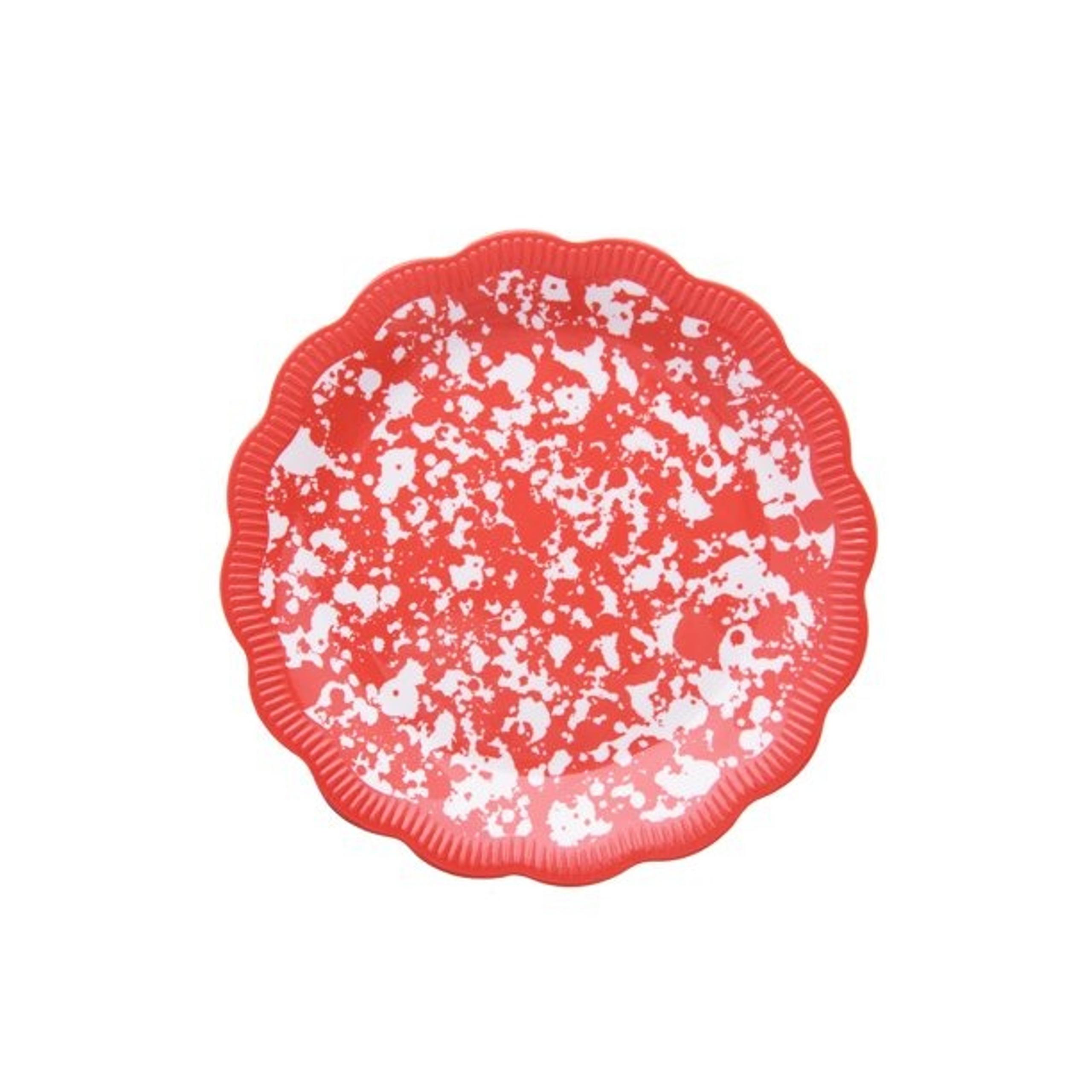 Lot of 4 Pioneer Woman Melamine Appetizer Dessert Plates Splatter Coral