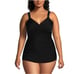 Land's End D-Cup SlenderSuit Tummy Control Chlorine Resistant Skirted One Piece