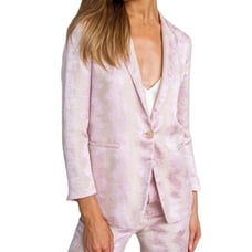 NEW Forte Forte Womens Size 0 Fluid Jacquard Jacket Blazer Pink Metallic Cipria