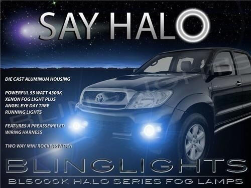 Halo Fog Lamp Angel Eye Driving Light Kit + Harness for 2012-2016 Toyota Hilux