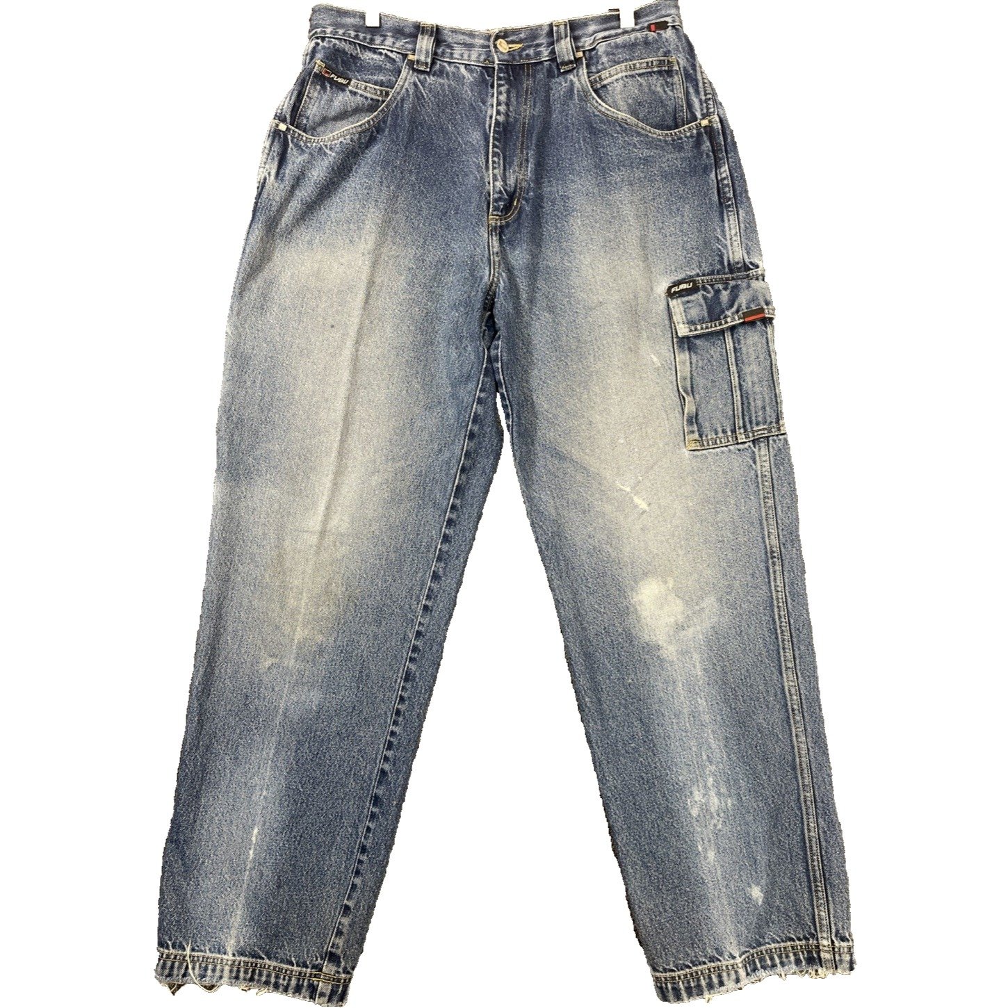 FUBU Pants Men 35x33 (tag36x34) Skate Baggy Carpenter Jeans Hip Hop Y2K Distress
