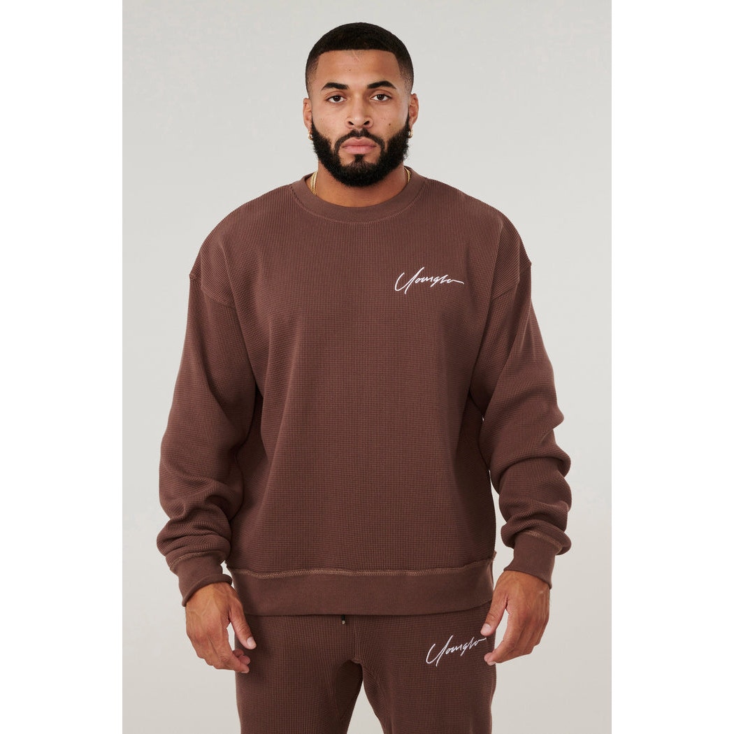 NWT YoungLA 807 Cozy Long Sleeve Thermal in Chocolate size Medium