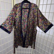Victorias Secret Vintage Gold Label Floral Robe & Belt Y2K Sexy Luxury Silky Lg
