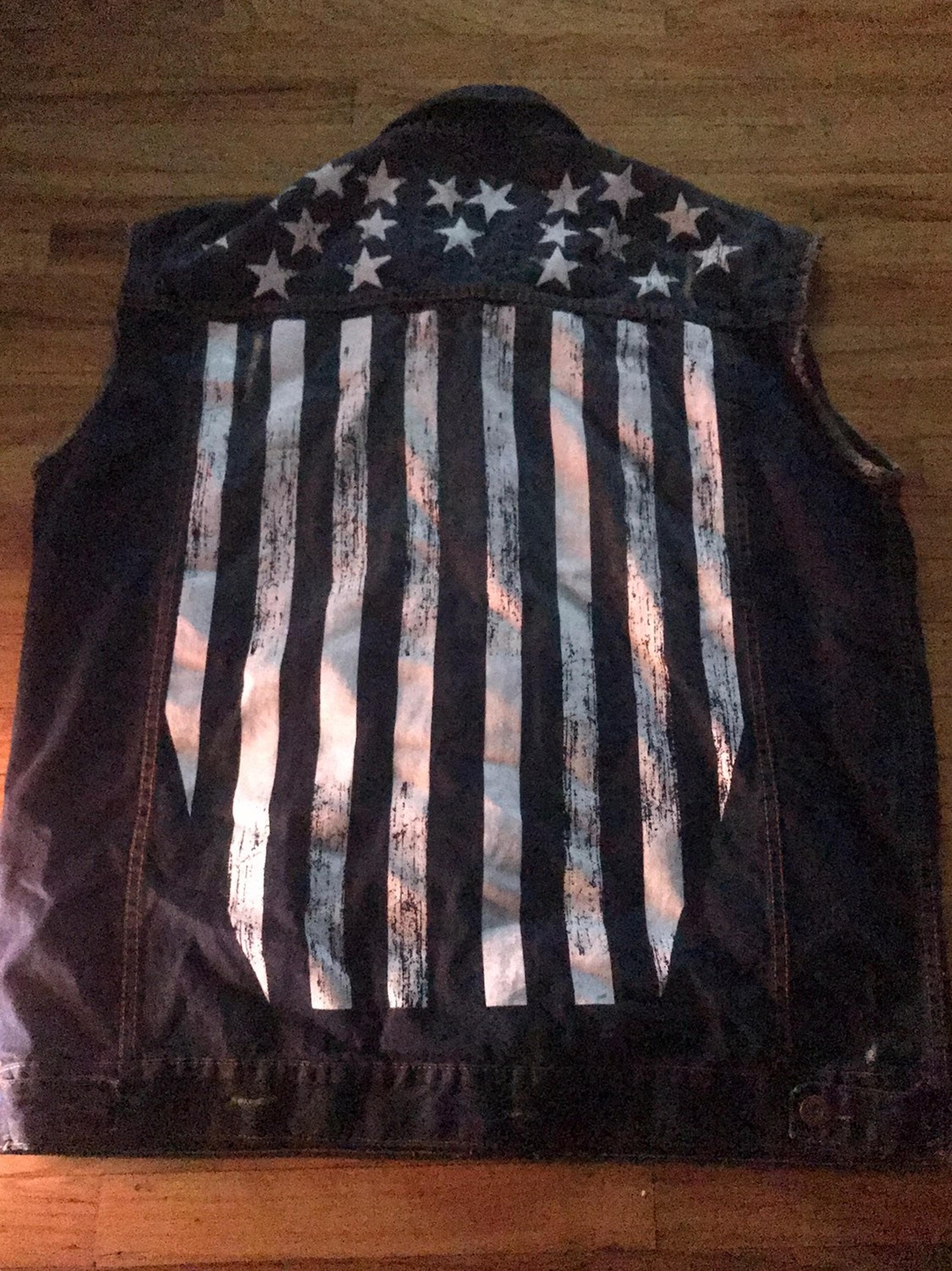 American Flag Denim Vest