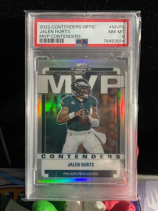 Jalen Hurts 2022 Contenders Optic MVP Contenders SILVER PRIZM #MVP-5 PSA 8