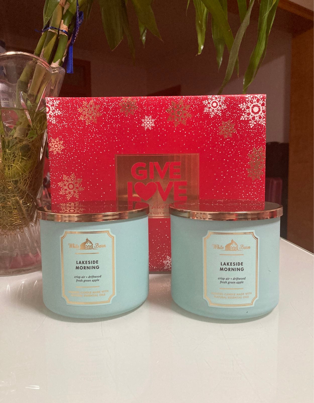 Bath and Body Works 3 wick candle Lakeside morning X2