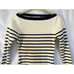 Reformation Ines Ribbed White and Navy Striped Sweater Dress, Small