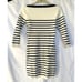 Reformation Ines Ribbed White and Navy Striped Sweater Dress, Small