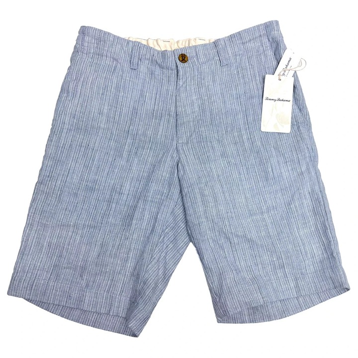 Tommy Bahama Men's Small Chambray Blue Harbor Herringbone Linen Blend Shorts