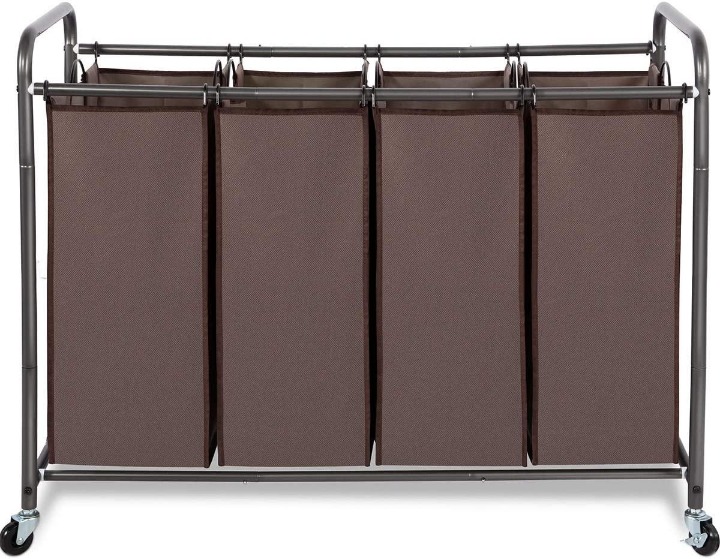 4 Section Laundry Sorter, 4 Bag Laundry Hamper Cart