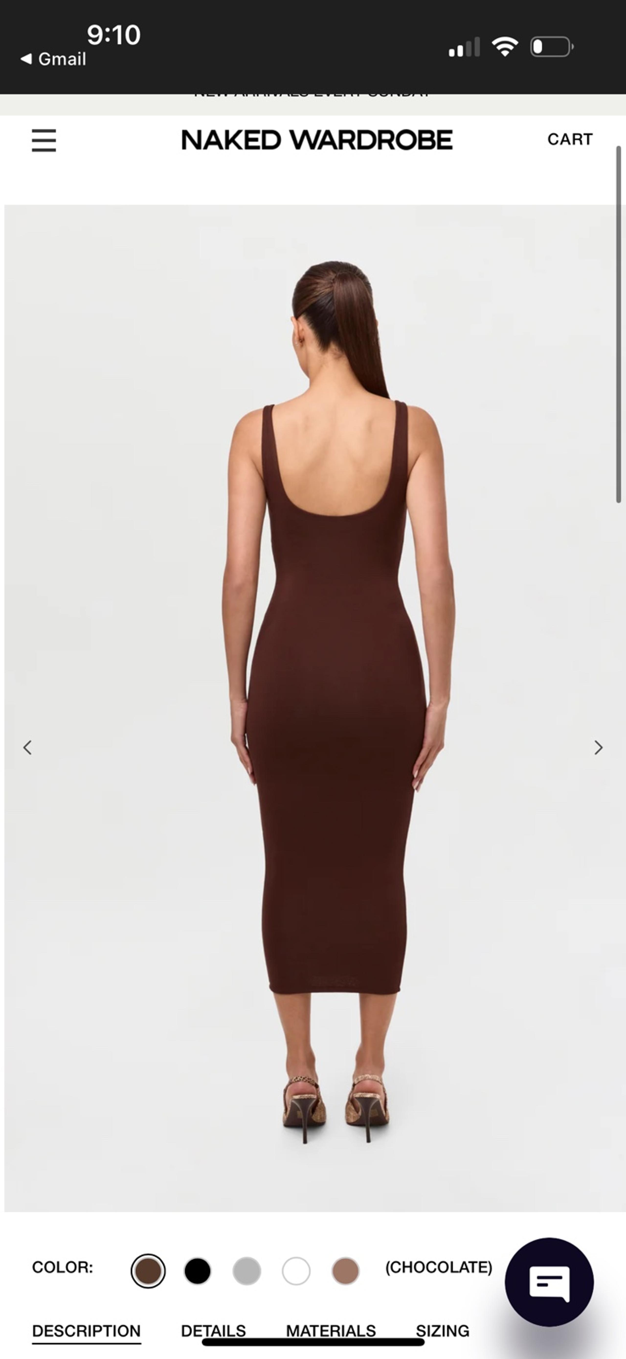 NWT Naked Wardrobe NW SCULPT TANK MIDI DRESS 
CHOCOLATE / M