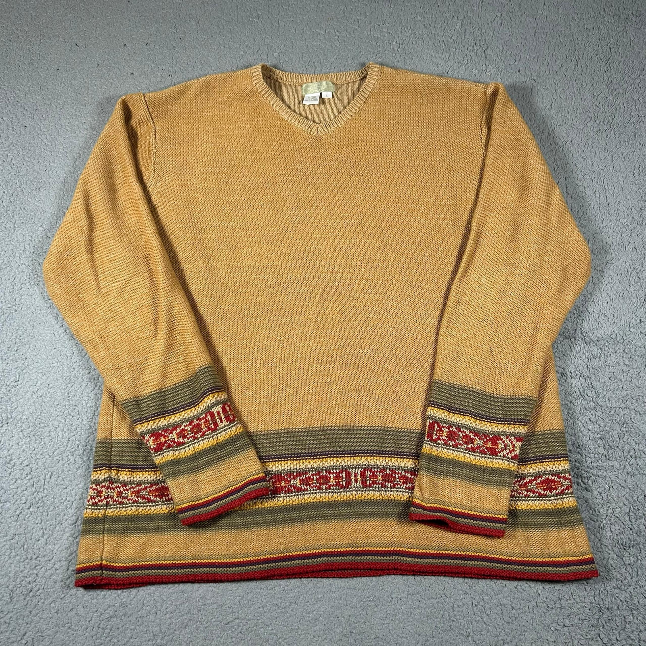 The Territory Ahead Linen Cotton Blend Oversized Boho Sweater Large Vintage