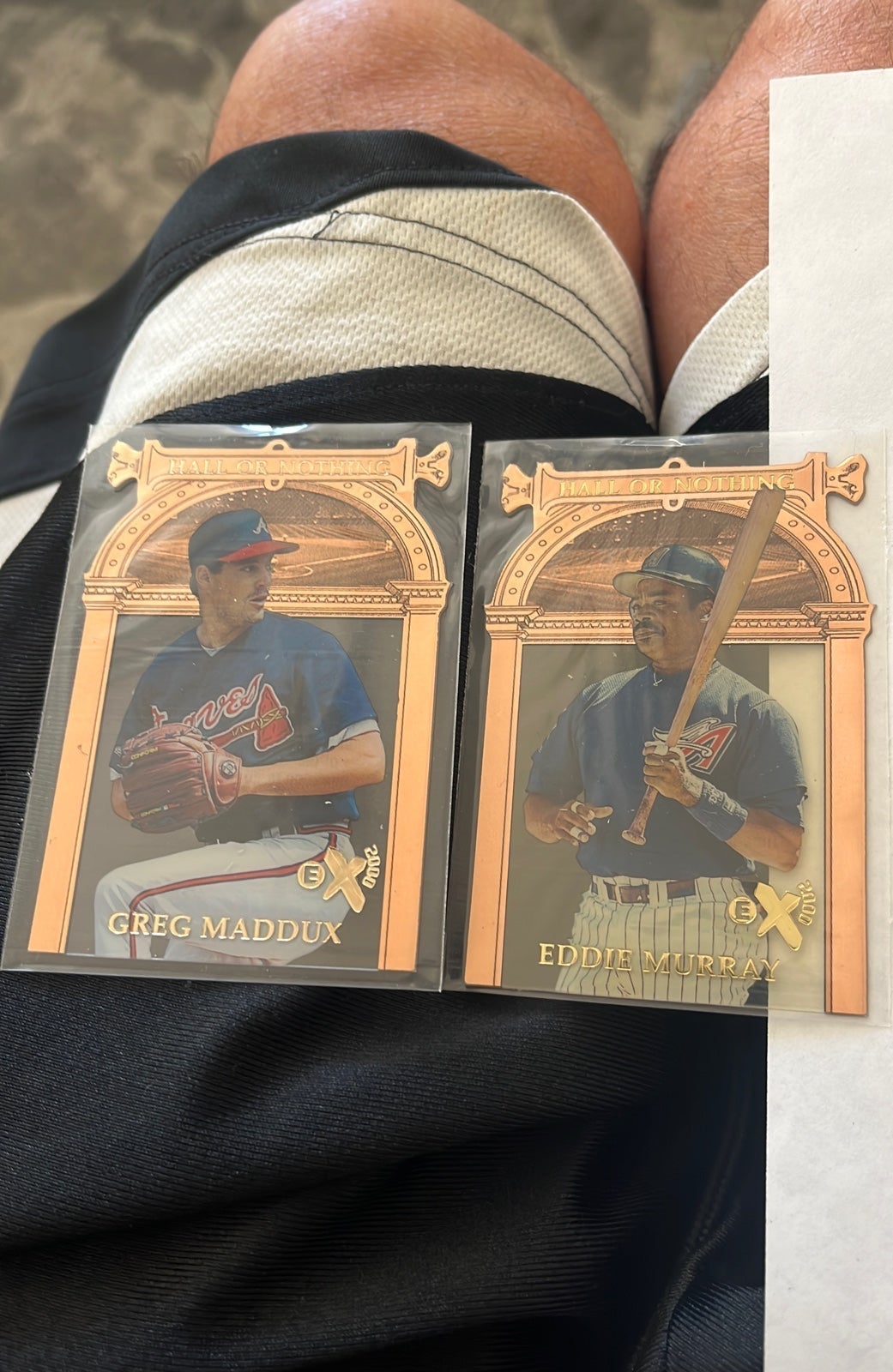 Two card lot Greg Maddux Eddie Murray 1997 hall or nothing ex 2000Rare