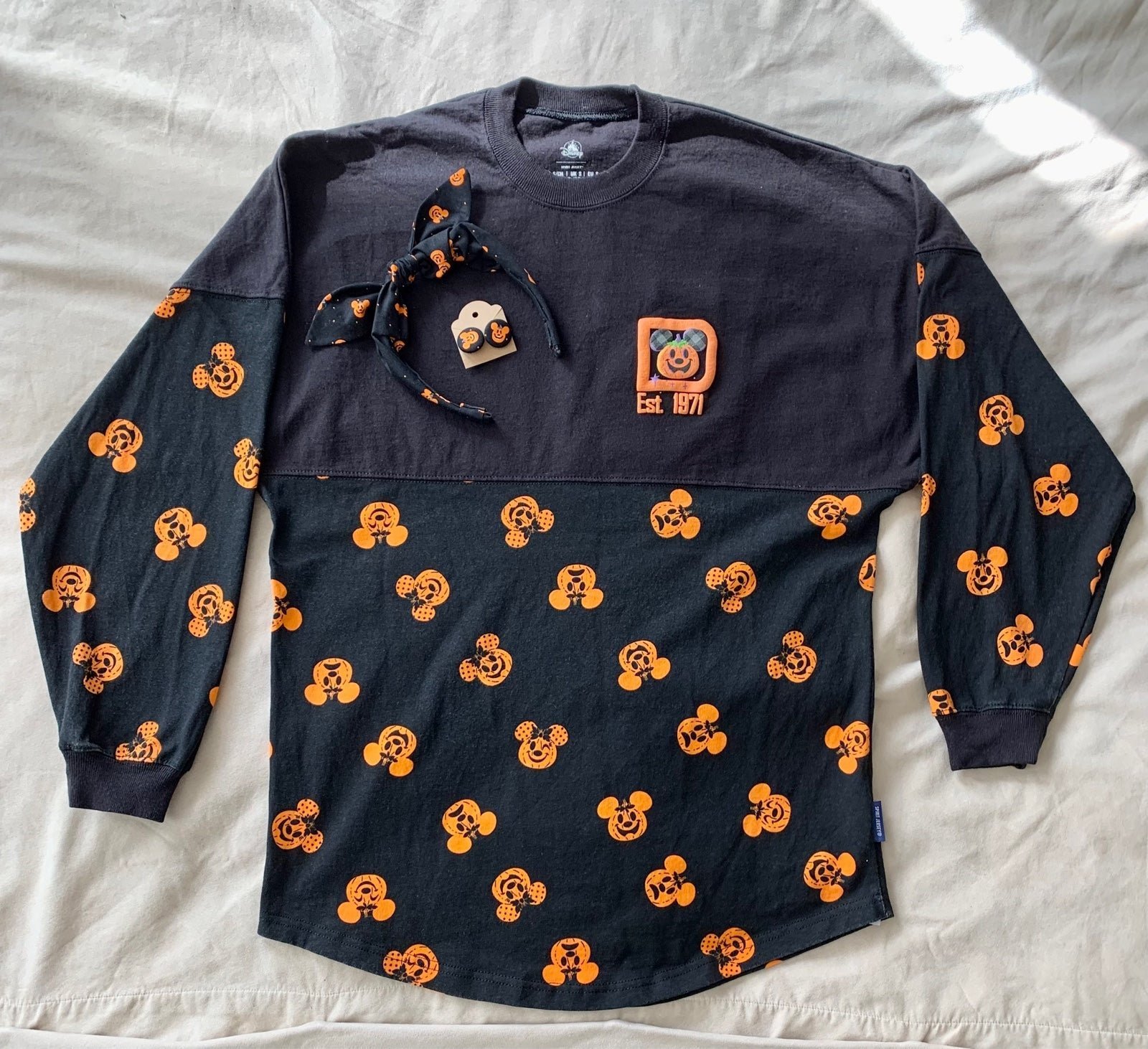 Disney Halloween Spirit Jersey with Matching headband/earrings