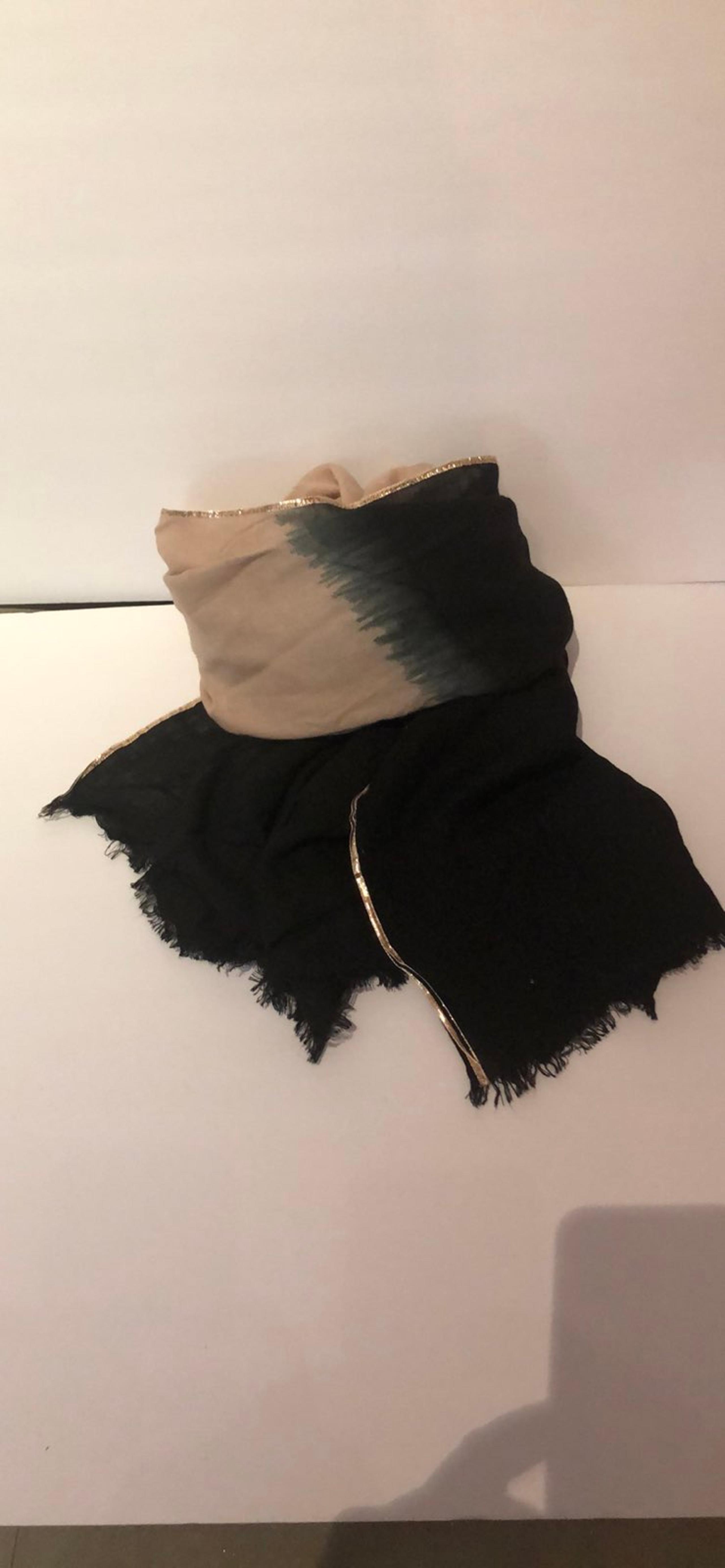 Michael Stars Black & Tan Ombre Scarf/Wr