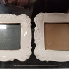 Vintage Jennifer Moore Ivory and Gold Inlay Collection Picture Frames