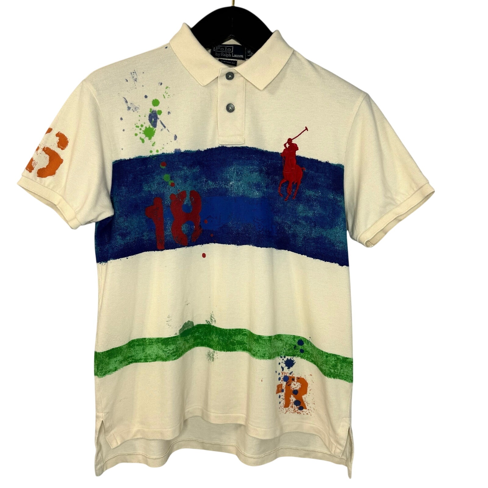 Polo Ralph Lauren Chief Keef Polo Shirt Splatter Paint Custom Fit Men's L