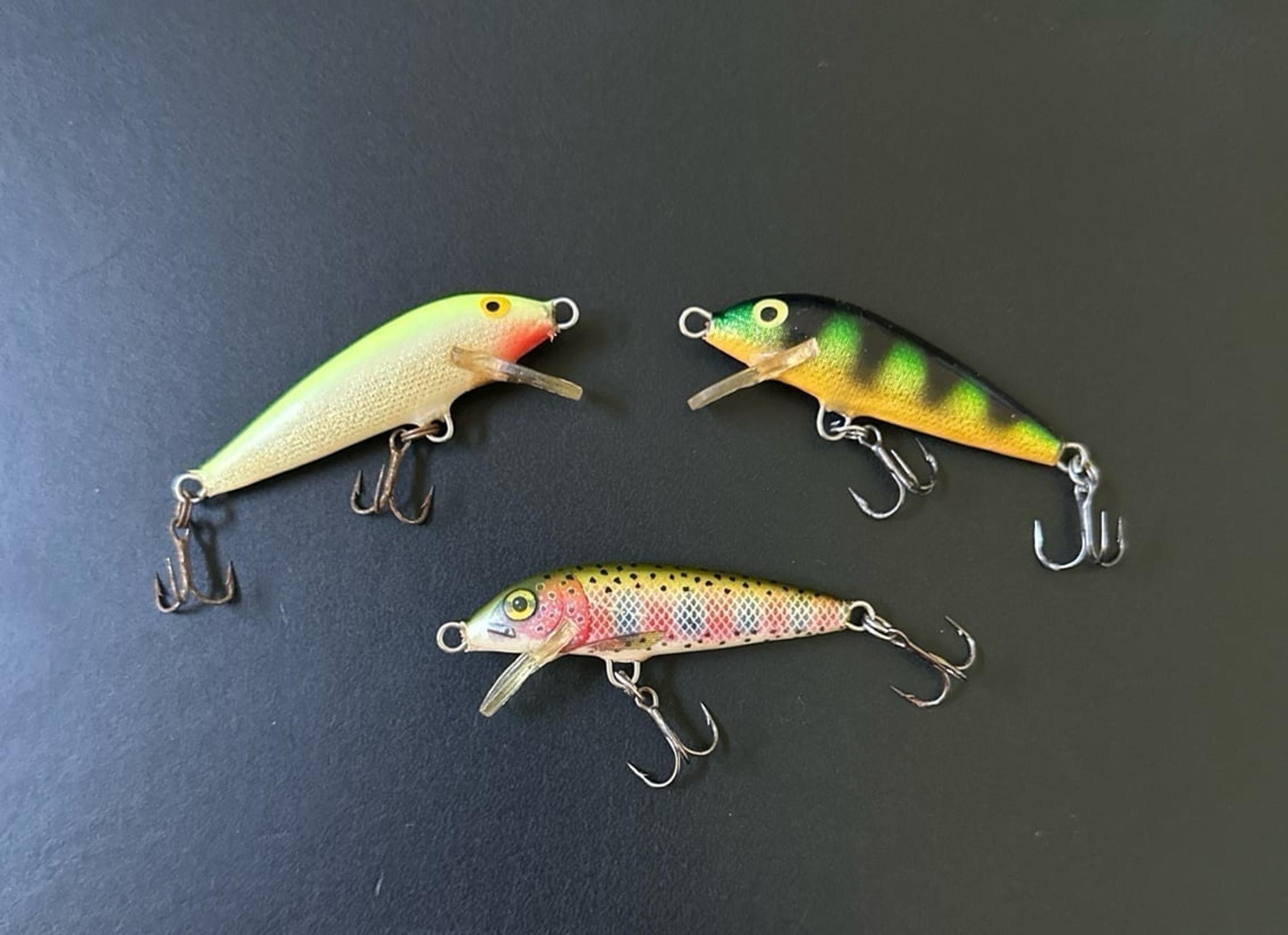 Vintage Original Rapala Minnows (Ultralight Sized) Fishing Lures (Lot of 3)