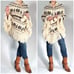 J.Crew Womans Poncho Wool Retro Vintage One Size Off-White Tan Brown Hood