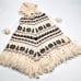 J.Crew Womans Poncho Wool Retro Vintage One Size Off-White Tan Brown Hood