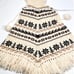 J.Crew Womans Poncho Wool Retro Vintage One Size Off-White Tan Brown Hood