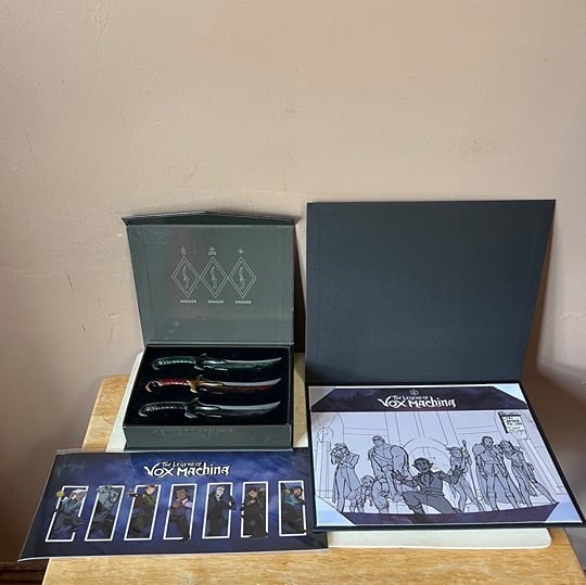 VOX MACHINA Critical Role Dagger Letter Opener Set of 3~w/Print & Sticker Set