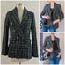 Rachel Zoe Fringe Tweed Blazer Jacket Tartan Plaid Academia Office Green XS NWT