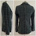 Rachel Zoe Fringe Tweed Blazer Jacket Tartan Plaid Academia Office Green XS NWT