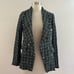 Rachel Zoe Fringe Tweed Blazer Jacket Tartan Plaid Academia Office Green XS NWT