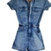 GOOD AMERICAN DENIM ZIP UP JUMPSUIT, SIZE 0